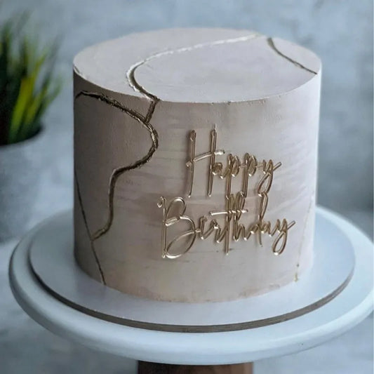 "Happy Birthday" Acrylic cake decoration