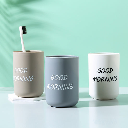 "Good Morning" Toothbrush Cup